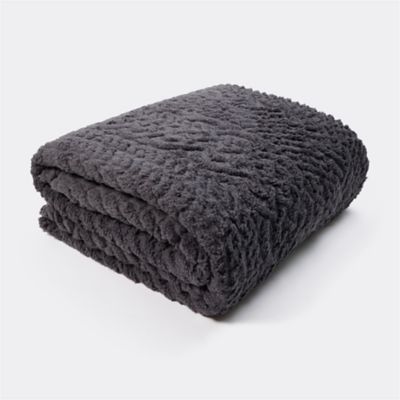 Brilliant Basics Teddy Fleece Quilt Cover Set - Charcoal - Size Queen