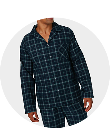 Mens Blue Flannelette Pyjamas CT