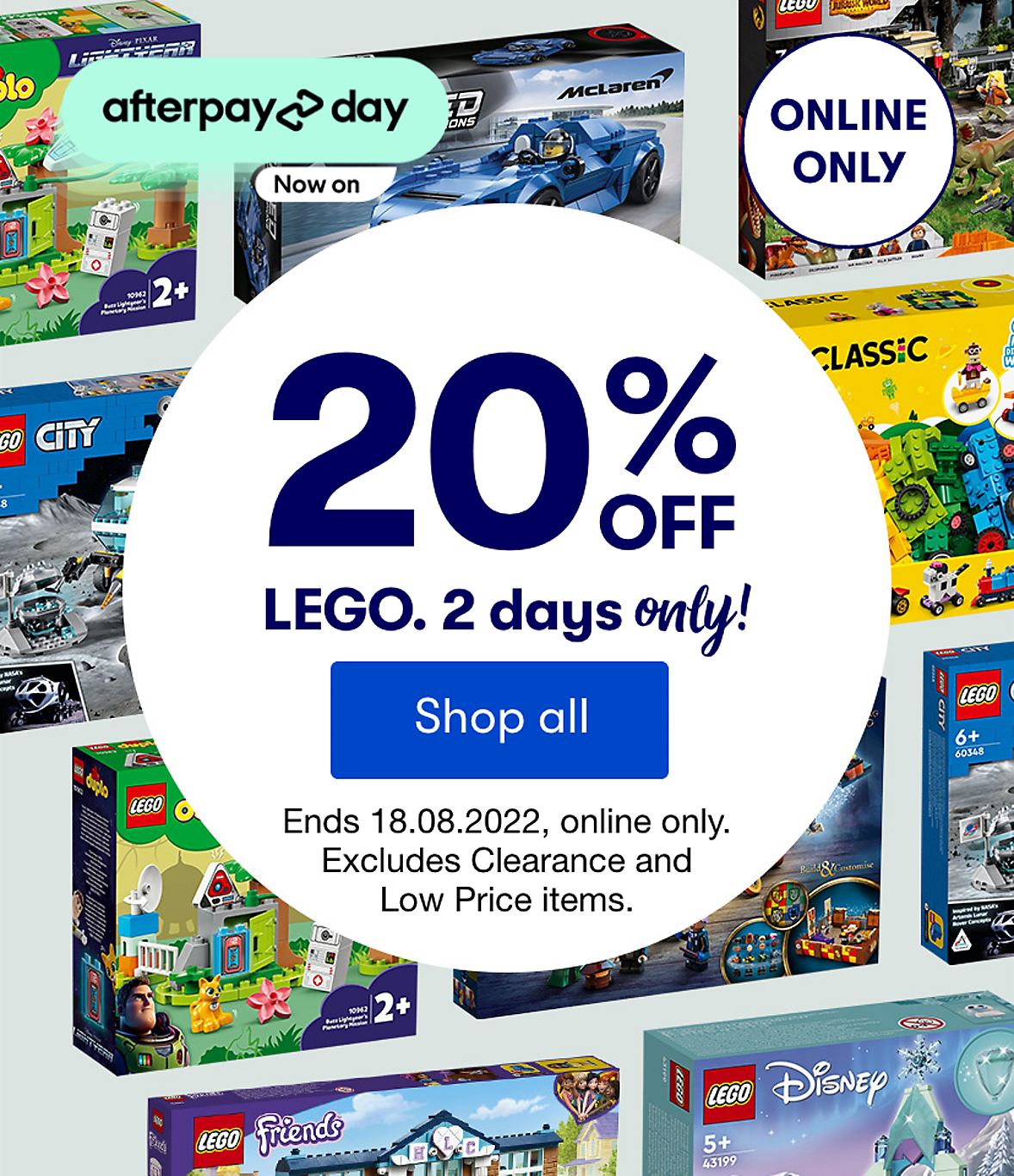 2 Days only! 20% off LEGO, online only. Hurry ends 18.08.2022