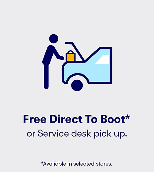 Free Direct to boot or service desk pick up. Terms & Conditions apply