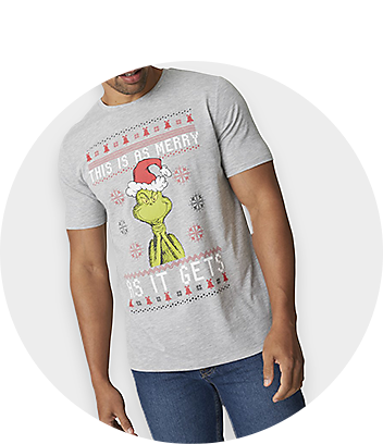 Mens Grey The Grinch Tee