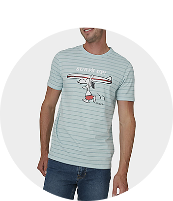 Mens Snoopy Blue Tee Character Shop