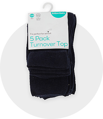Kids Blue Turnover Top Socks