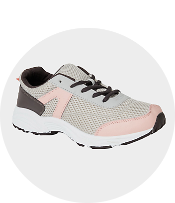 Girls Grey & Pink Sport Shoes