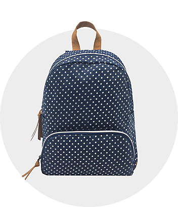 Kids Navy Polka Dot Backpack