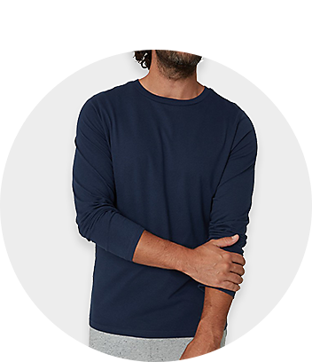 mens blue long sleeve sleep shirt