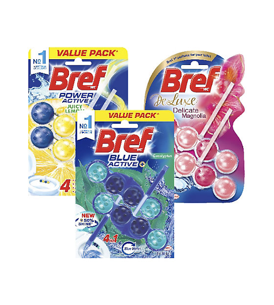  1/2 Price Bref 2-Pack Toilet Cleaners 50g 5pk save 5