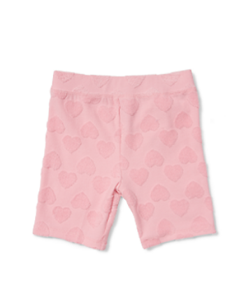 Girls Pink Heart Bike Shorts