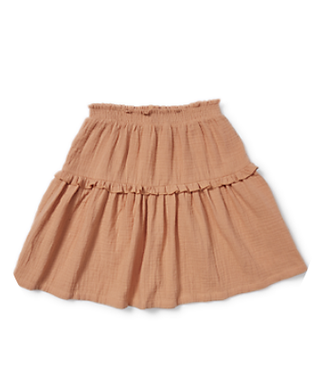 Girls Brown Crinkle Skirt