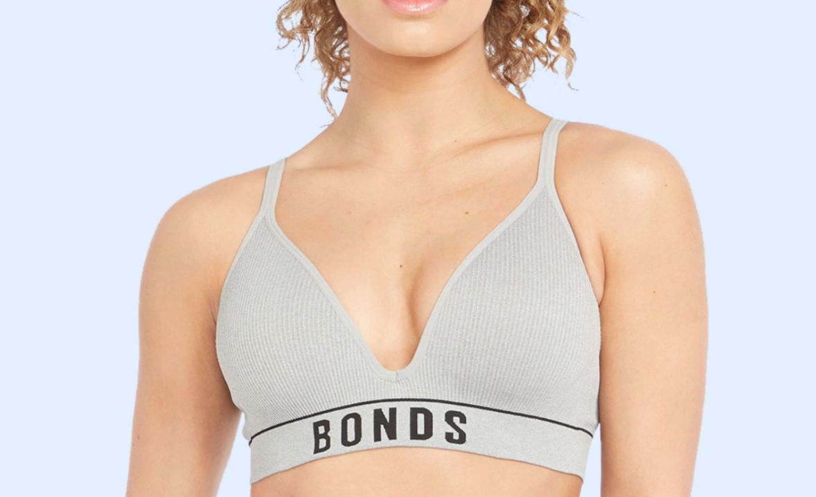 Bonds Womens Seamfree Wireless Wire Free Grey Comfy Sports Bra Crop Tank  Top