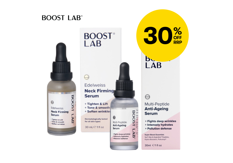 30% off RRP selected Boost Lab Skincare
