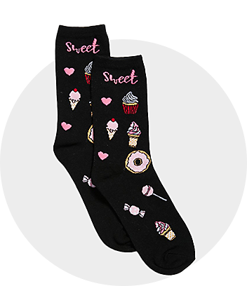 Womens Sweet Black Socks CT