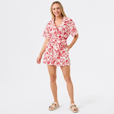&me Women's Gingham Check V-Neck Dress - Red