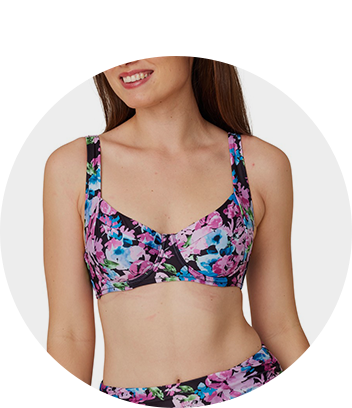 Wave Zone Curve Women's Floral Print Square Neck Tankini - Multi