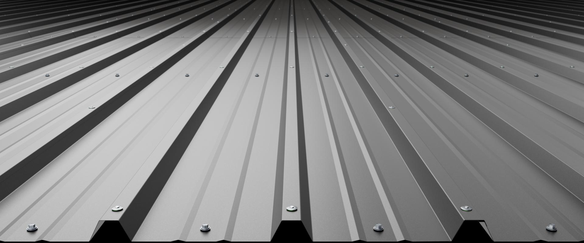 Closeup of Butlerib II steel Roof panel system