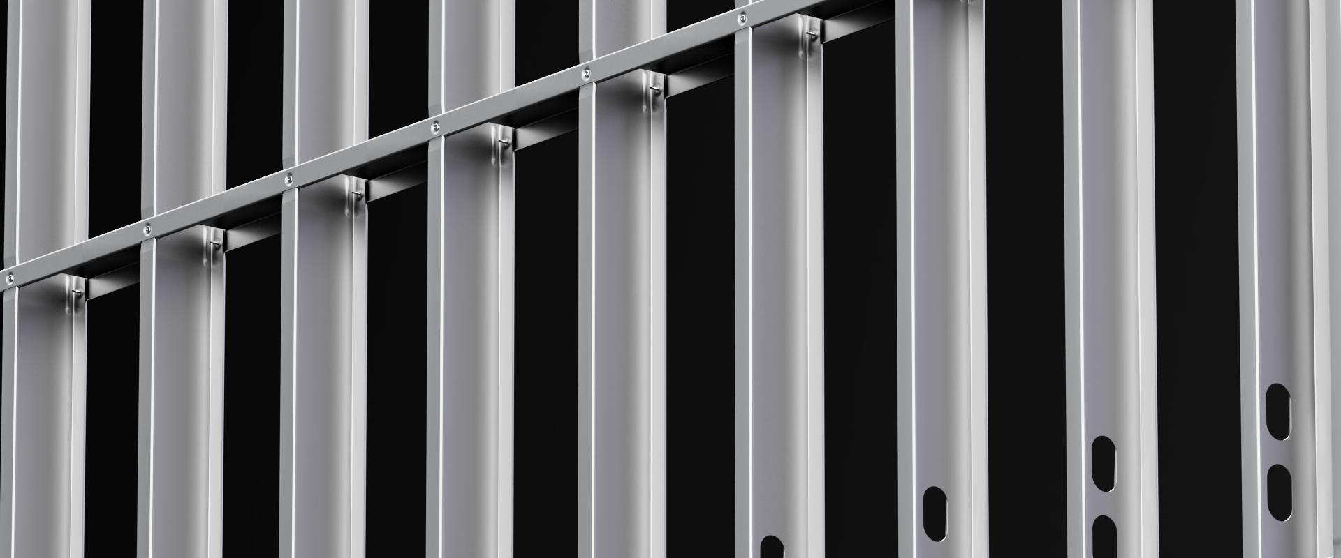Butler ReFrame™ stud wall system with precision-formed vertical studs and horizontal members, designed for structural alignment and integrated wall performance.