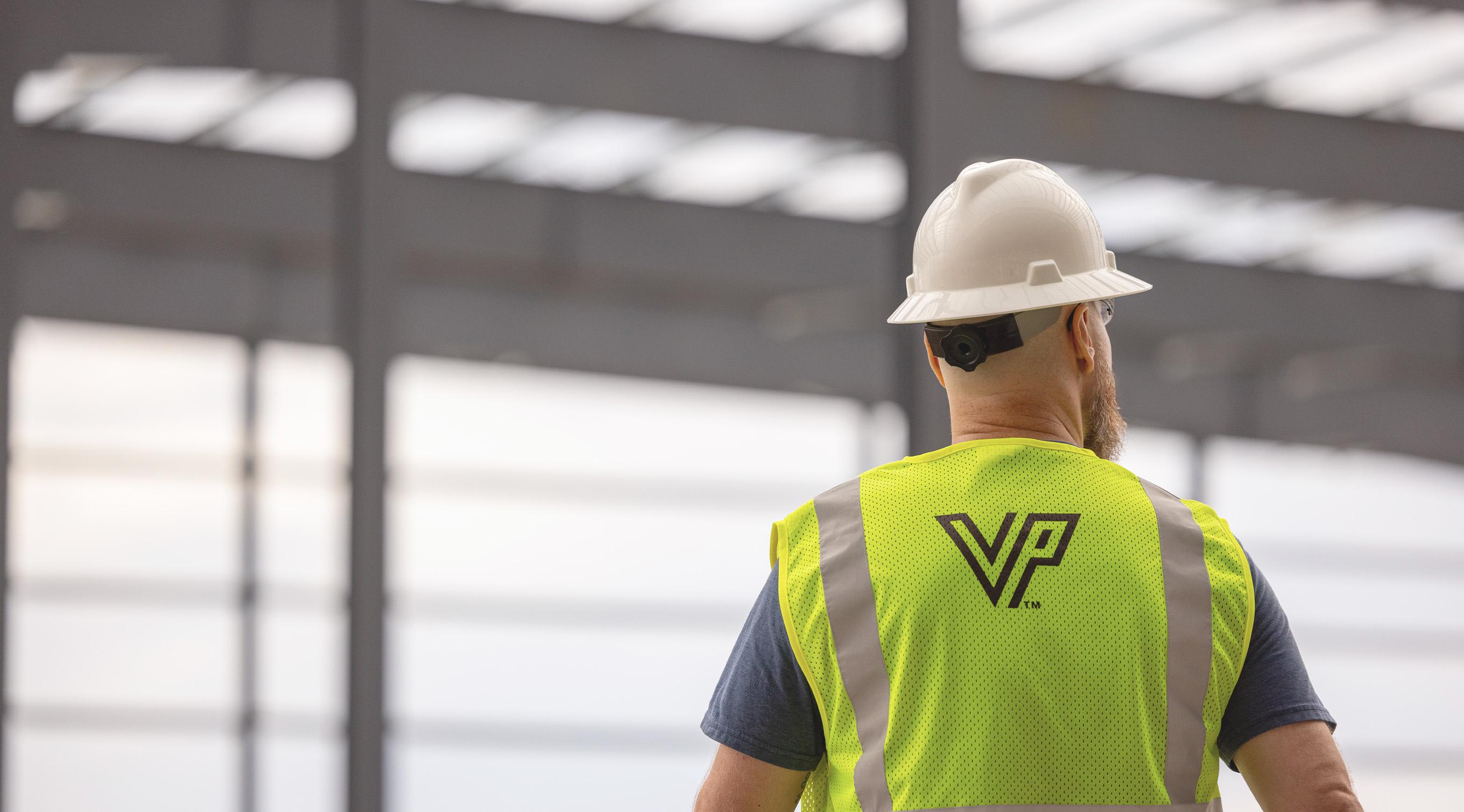 Varco Pruden builder on job site.