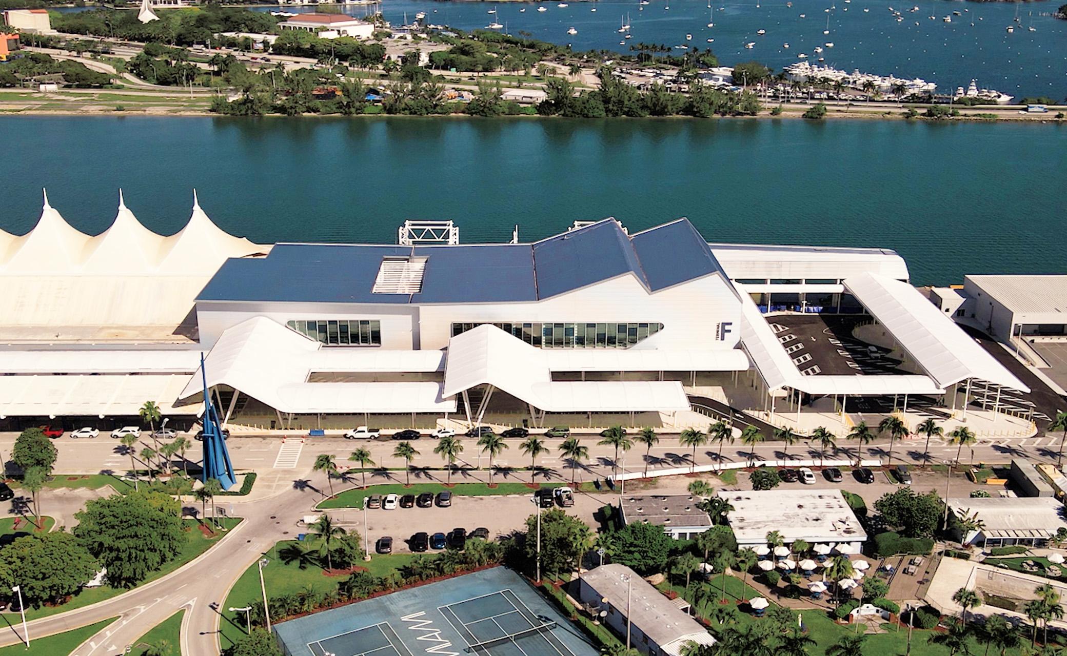 Aerial view of terminal building 