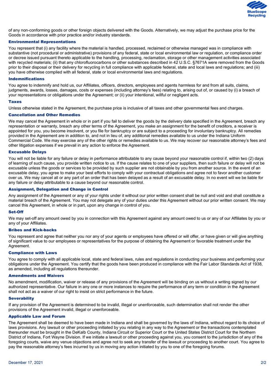 BRM-Terms and Conditions of Purchase page 2