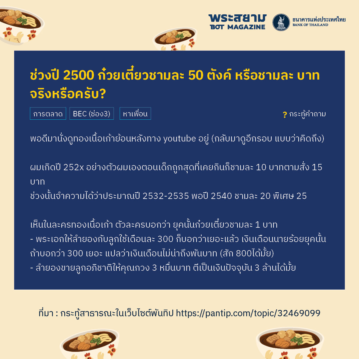 เศรษฐกิจไทยในชามก๋วยเตี๋ยว : “เงินเฟ้อ” กับปากท้องของคนไทย