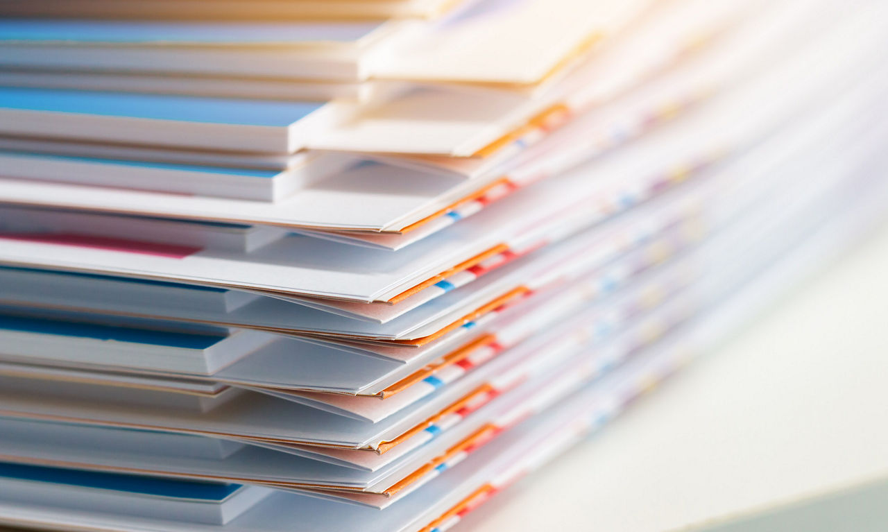 stack of reports