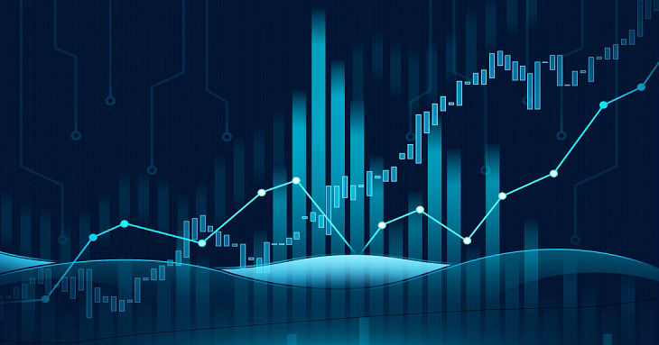 Stock market or forex trading graph in futuristic concept suitable for financial investment or Economic trends business idea and all art work design for Abstract finance background cover banner