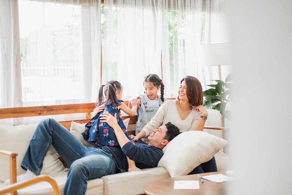 A family taking a photograph