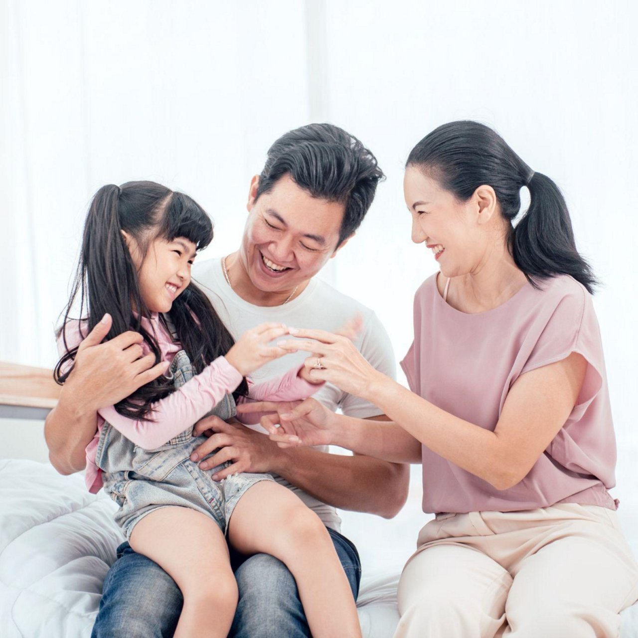 A family having fun inside their dream home