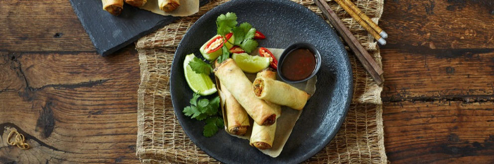 Spring Rolls Cooked in Electric Deep Fryer