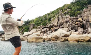 Fighting a fish in Rockhampton Net Free Zone