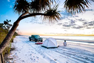 SunSmart Tent on K'gari (formerly Fraser Island) beach | K'gari camping tips