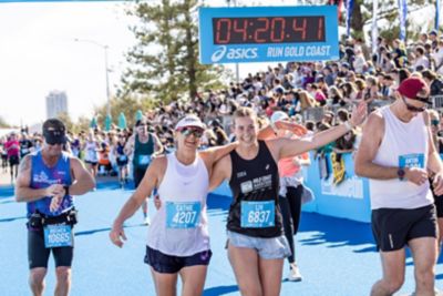 Competitors finishing the Gold Coast Marathon in 2024.