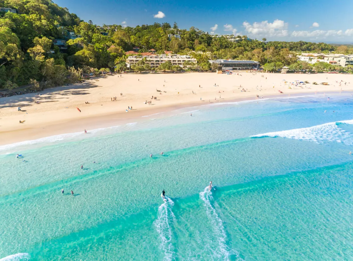 Surfers at Noosa Main Beach, Sunshine Coast | beautiful beaches Queensland Surfers at Noosa Main Beach, Sunshine Coast | beautiful beaches Queensland