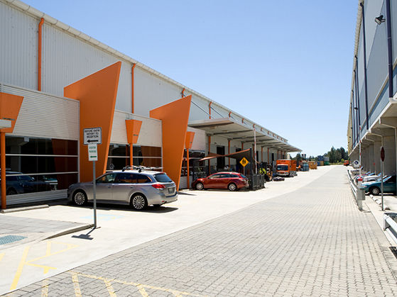 Image of multiple warehouses with dedicated car parking 