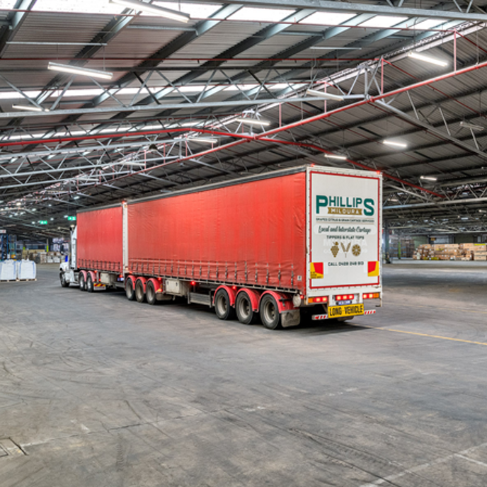 Aerial image of warehouse interior