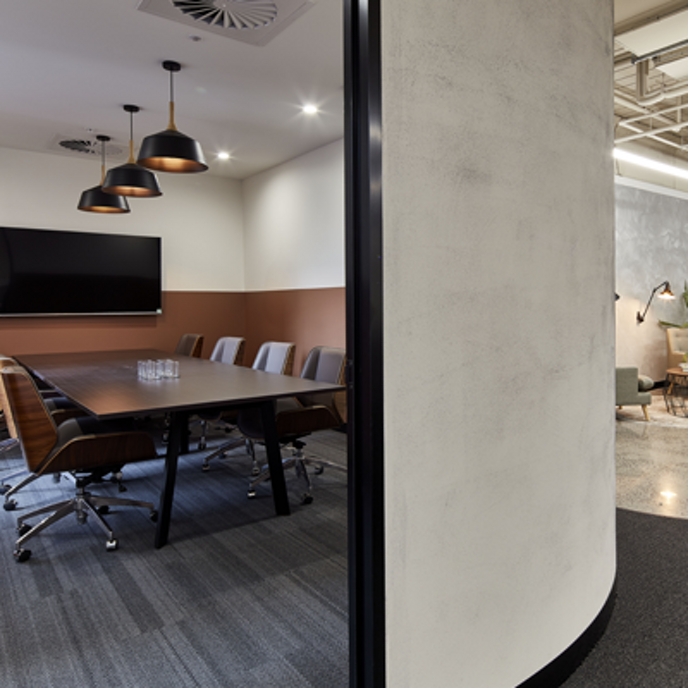 Interior image of 189 Flinders Lane office tenancy lobby and boardroom