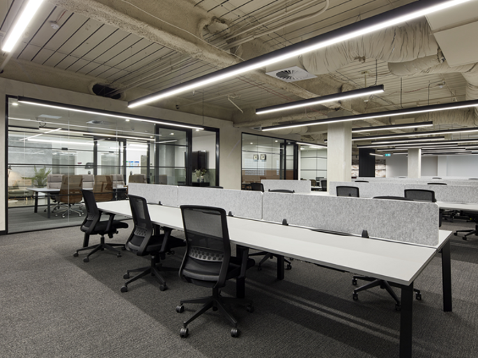 Interior image of 189 Flinders Lane office tenancy desk space and meeting rooms