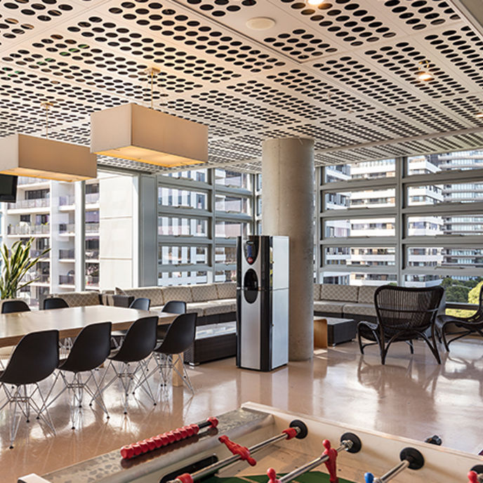 Interior image of 4 Dawn Fraser Avenue office break out space in Sydney Olympic Park