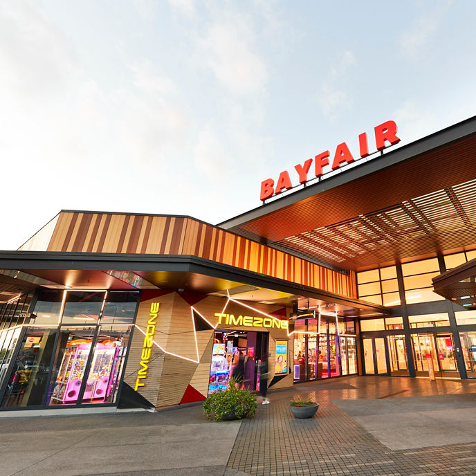 Outside Bayfair Shopping Centre and Timezone arcade