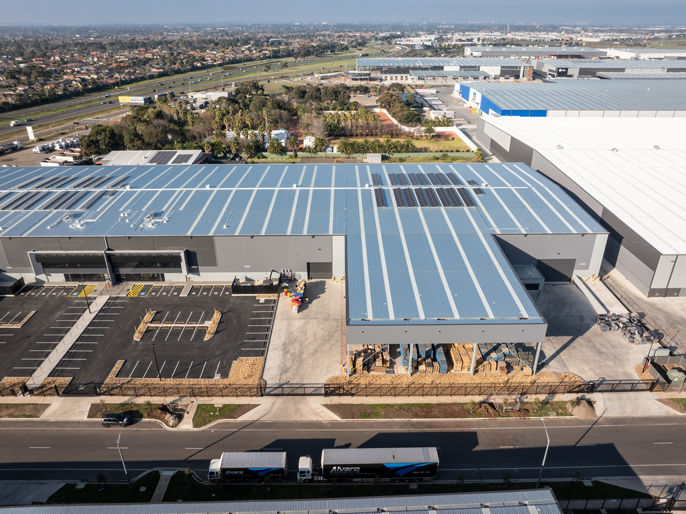 Aerial image of a warehouse