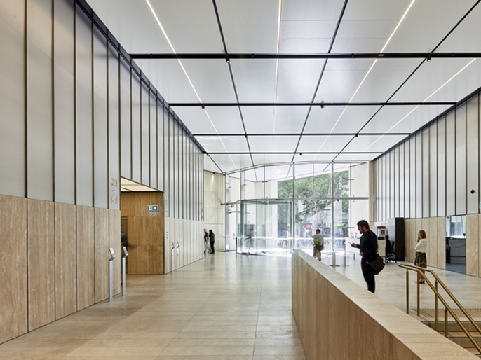 Interior image of 80 Collins Street lobby space