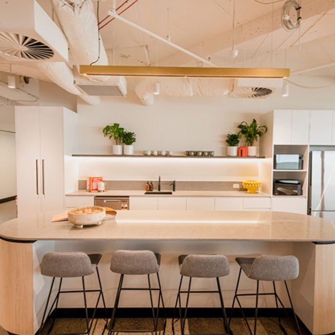 Interior image of 80 Collins Street office space kitchen facilities