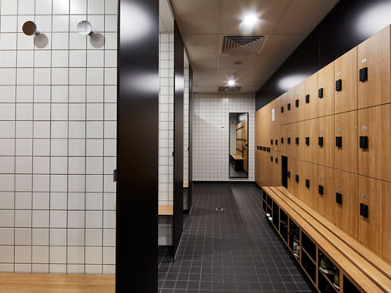 Image of showers and lockers in end-of-trip facilities at Bond One