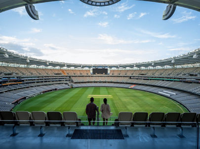 Interior view of Optus Stadium in daylight