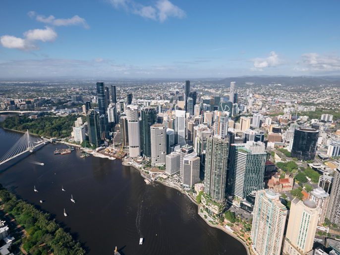 Aerial shot of Brisbane