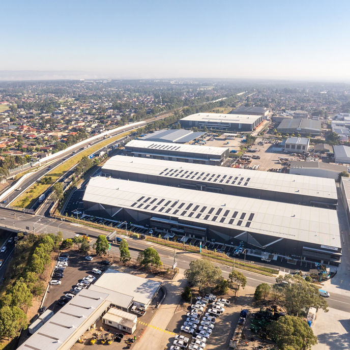 Aerial shot of Circuit.7 industrial estate