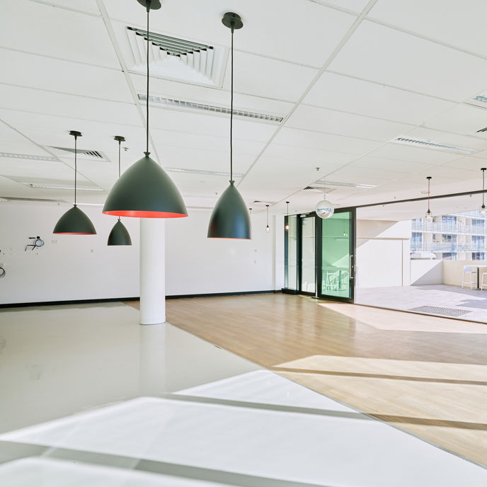 Image of workspace with outdoor terrace at Skyring Place