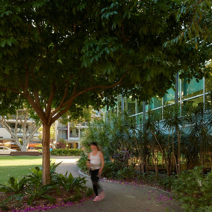 Image of person walking through grassy outdoor area at 153 Little Stanley Street 