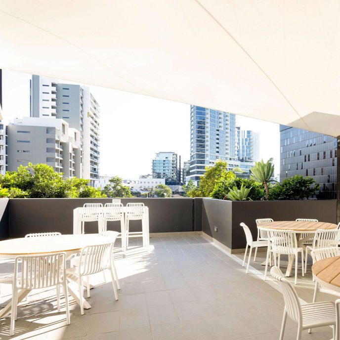 Image of workspace with outdoor terrace at Skyring Place