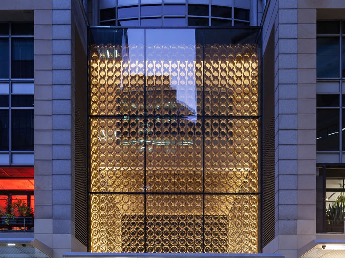 Exterior image of 60 Castlereagh Street facade at dusk